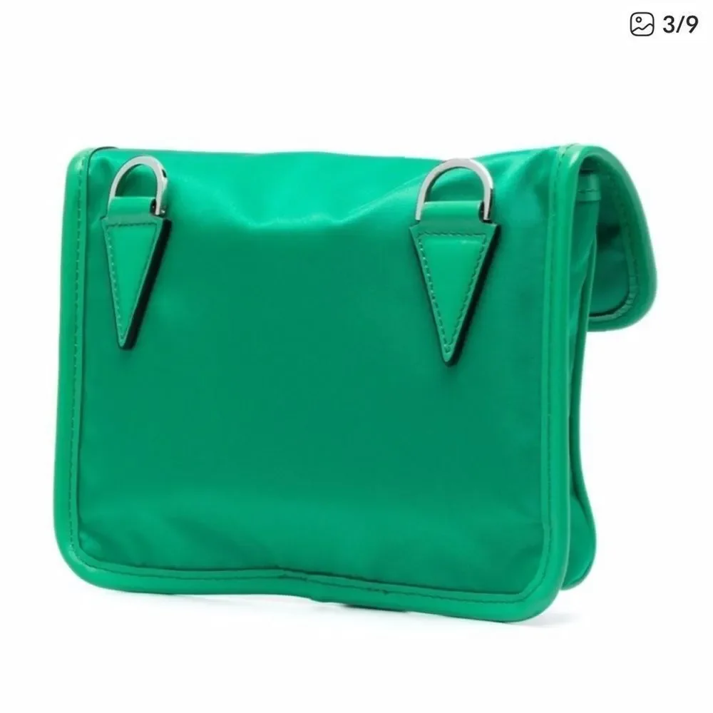 SALE Versace Green leather small La Medusa messenger bag